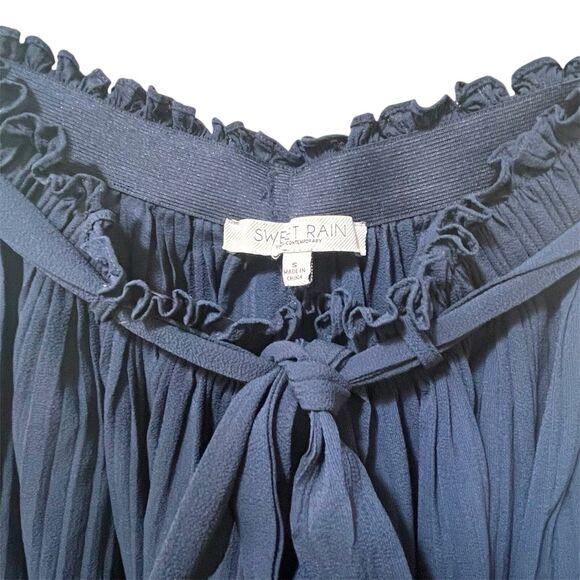 Sweet Rain Young Contemporary Size S Pleated Wide Leg Paper-bag Waist Culottes - Picture 4 of 9